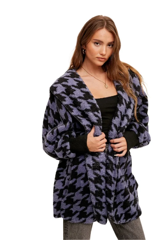 Hem & Thread Houndstooth Print Fur Open Jacket 31719K Zippered Jacket Buttoned Jacket Snapped Jacket Hem & Thread Houndstooth Print Fur Open Jacket 31719K Zippered Jacket Buttoned Jacket Snapped Jacket