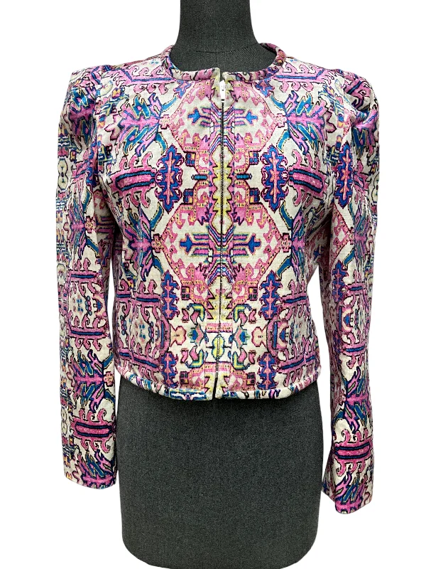 Isabel Marant Graphic Print Straight Hem Cropped Jacket Size M Print Jacket Jacquard Jacket Embroidered Jacket Isabel Marant Graphic Print Straight Hem Cropped Jacket Size M Print Jacket Jacquard Jacket Embroidered Jacket