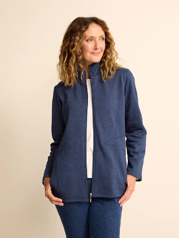 Kailyn Fleece Jacket Boat Neck Shawl Collar Notched Collar