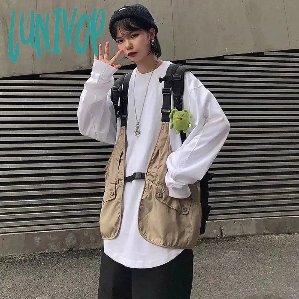 Lunivop Streetwear Casual Cargo Vest Women Multi Pocket Tooling Vest Bf Hip Hop Y2K Gothic Loose Sleeveless Jacket Basic Tank Top Fleece Jacket Down Jacket Feather Jacket Lunivop Streetwear Casual Cargo Vest Women Multi Pocket Tooling Vest Bf Hip Hop Y2K Gothic Loose Sleeveless Jacket Basic Tank Top Fleece Jacket Down Jacket Feather Jacket