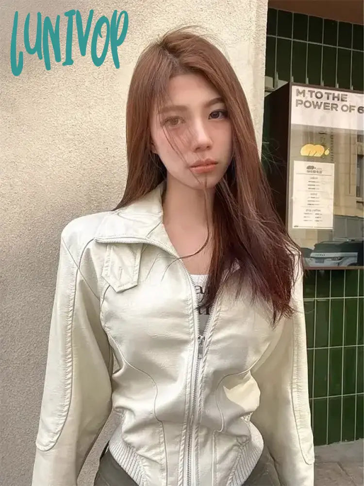 Lunivop Vintage Cropped White Leather Jacket Women Y2k Streetwear 2024 Autumn PU Racing Jackets Korean Fashion Outwear Harajuku Tiered Jacket Buttoned Jacket Zippered Jacket Lunivop Vintage Cropped White Leather Jacket Women Y2k Streetwear 2024 Autumn PU Racing Jackets Korean Fashion Outwear Harajuku Tiered Jacket Buttoned Jacket Zippered Jacket