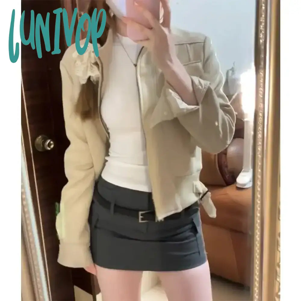 Lunivop Vintage Y2k Suede Jacket Women Korean Fashion Streetwear Crop Bomber Jackets Japanese 2000s Style College Spring Coat One-Shoulder Jacket Off-the-Shoulder Jacket Asymmetrical Jacket Lunivop Vintage Y2k Suede Jacket Women Korean Fashion Streetwear Crop Bomber Jackets Japanese 2000s Style College Spring Coat One-Shoulder Jacket Off-the-Shoulder Jacket Asymmetrical Jacket