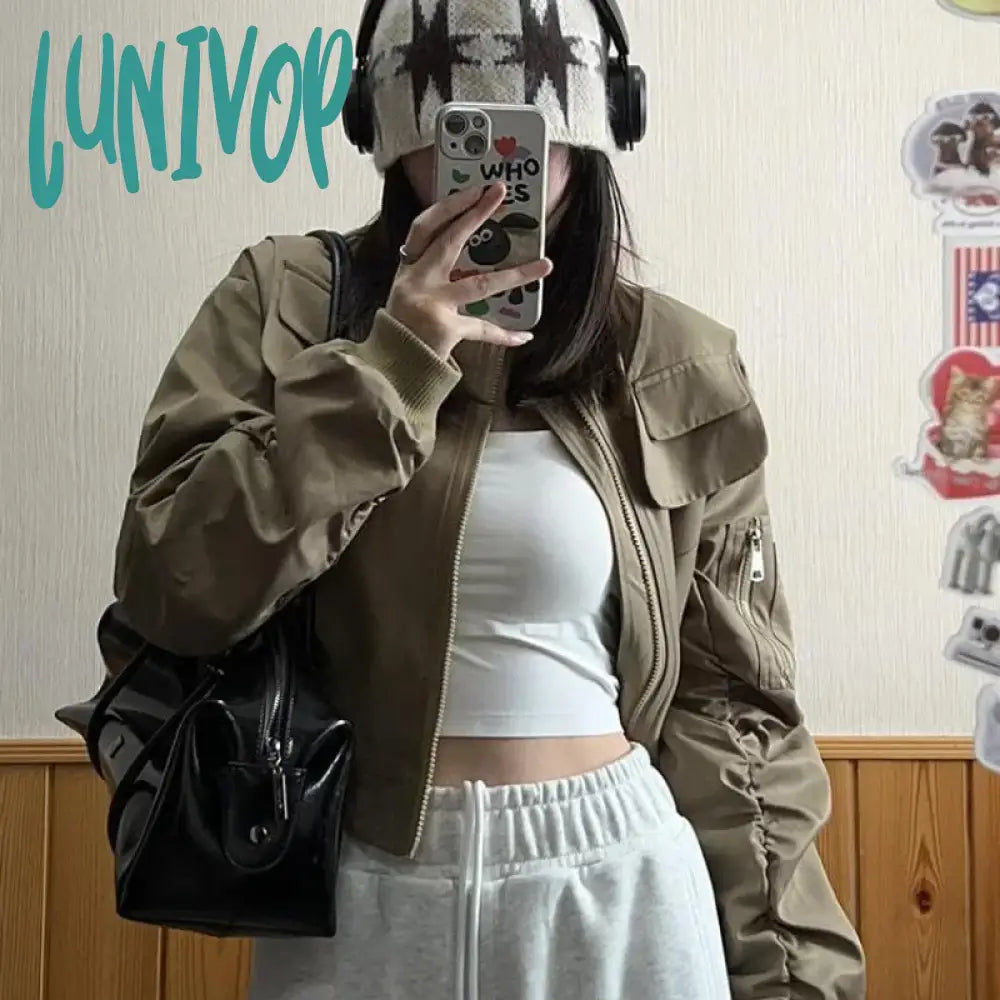 Lunivop Y2k Vintage Cropped Bomber Jacket Women Harajuku Streetwear Korean Fashion Oversized Short Jackets Track Coats Hippie Mesh Jacket Canvas Jacket Denim Jacket Lunivop Y2k Vintage Cropped Bomber Jacket Women Harajuku Streetwear Korean Fashion Oversized Short Jackets Track Coats Hippie Mesh Jacket Canvas Jacket Denim Jacket