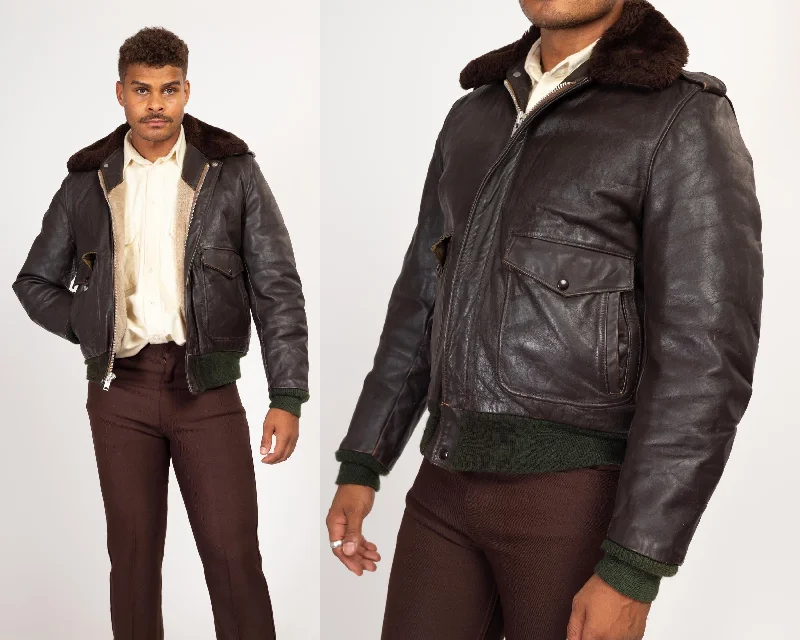 Medium 70s Schott G-1 Brown Leather Bomber Flight Jacket Anorak Shell Jacket Lightweight Jacket Medium 70s Schott G-1 Brown Leather Bomber Flight Jacket Anorak Shell Jacket Lightweight Jacket