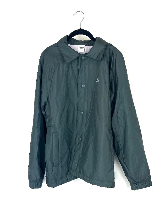MENS Lightweight Slate Gray Jacket - Medium Toggled Jacket Drawstring Jacket Belted Jacket MENS Lightweight Slate Gray Jacket - Medium Toggled Jacket Drawstring Jacket Belted Jacket