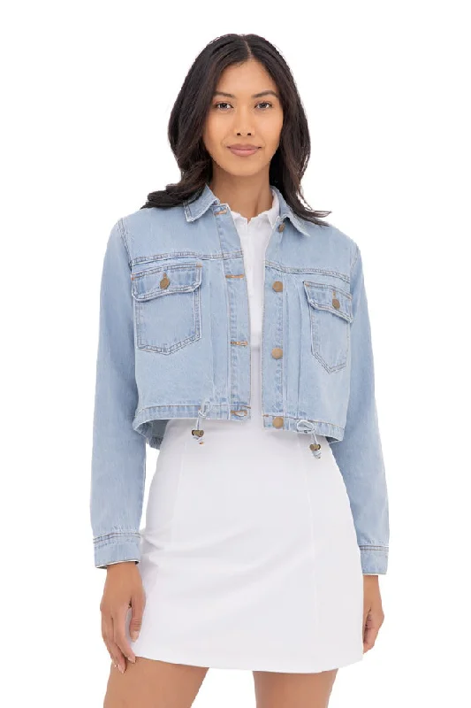 Mono B Crop Denim Jacket KJ11340 Wool Jacket Cashmere Jacket Tweed Jacket
