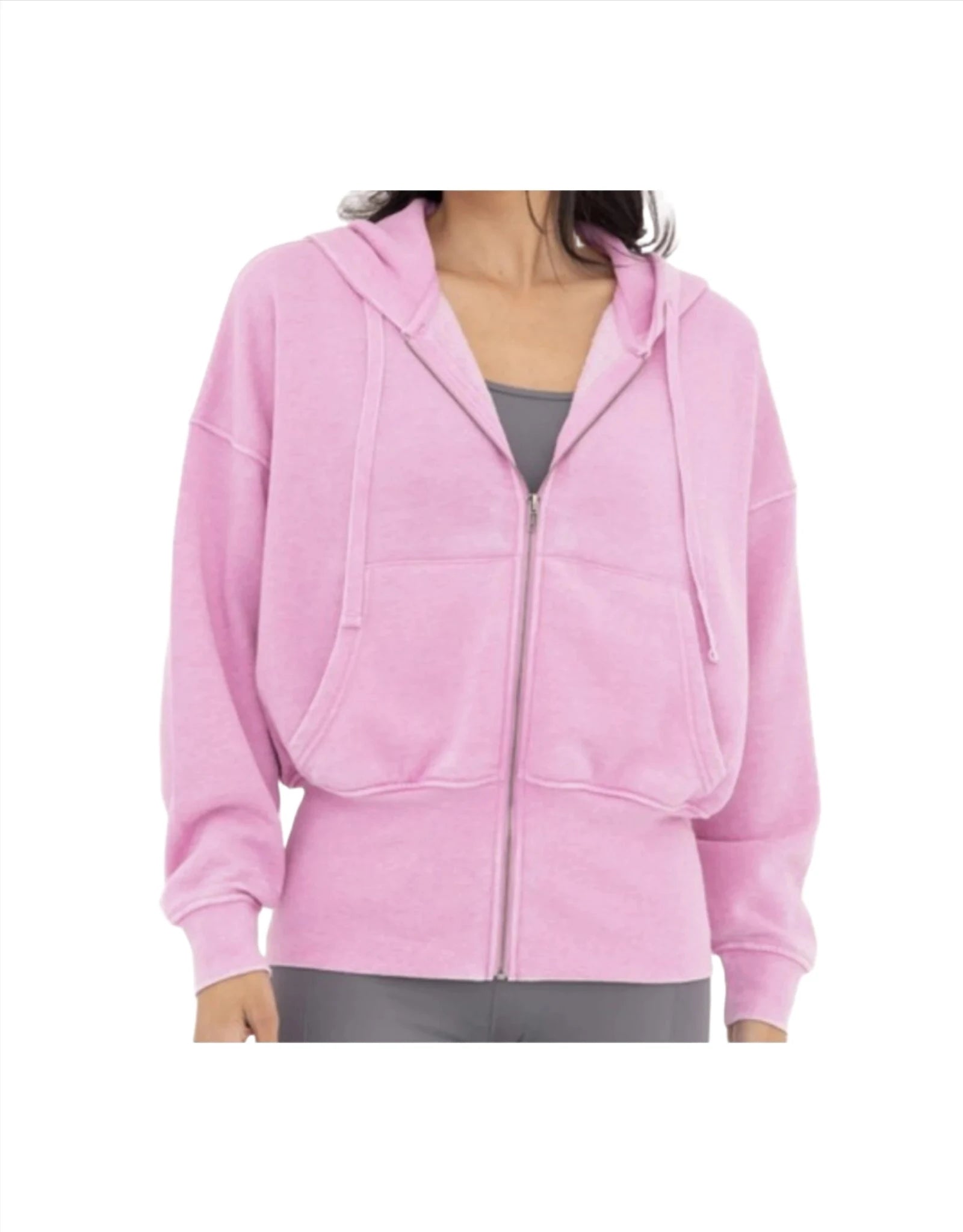 Mono B Fleece Hoodie Jacket KJ11571 Fuschia Wool Fabric Cashmere Fabric Tweed Fabric Mono B Fleece Hoodie Jacket KJ11571 Fuschia Wool Fabric Cashmere Fabric Tweed Fabric