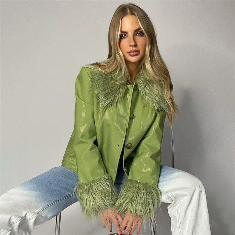 Old School Love Fur Trim Faux Leather Jacket Faux Fur Fabric Real Fur Fabric Shearling Fabric Old School Love Fur Trim Faux Leather Jacket Faux Fur Fabric Real Fur Fabric Shearling Fabric