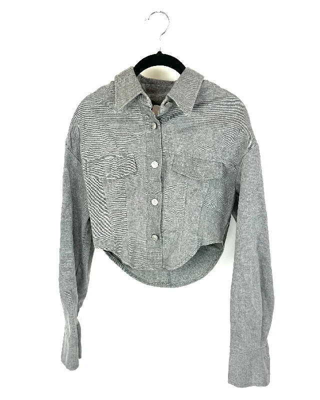 One by Two Gray Jacket Style Top - Small Wool Jacket Cashmere Jacket Tweed Jacket