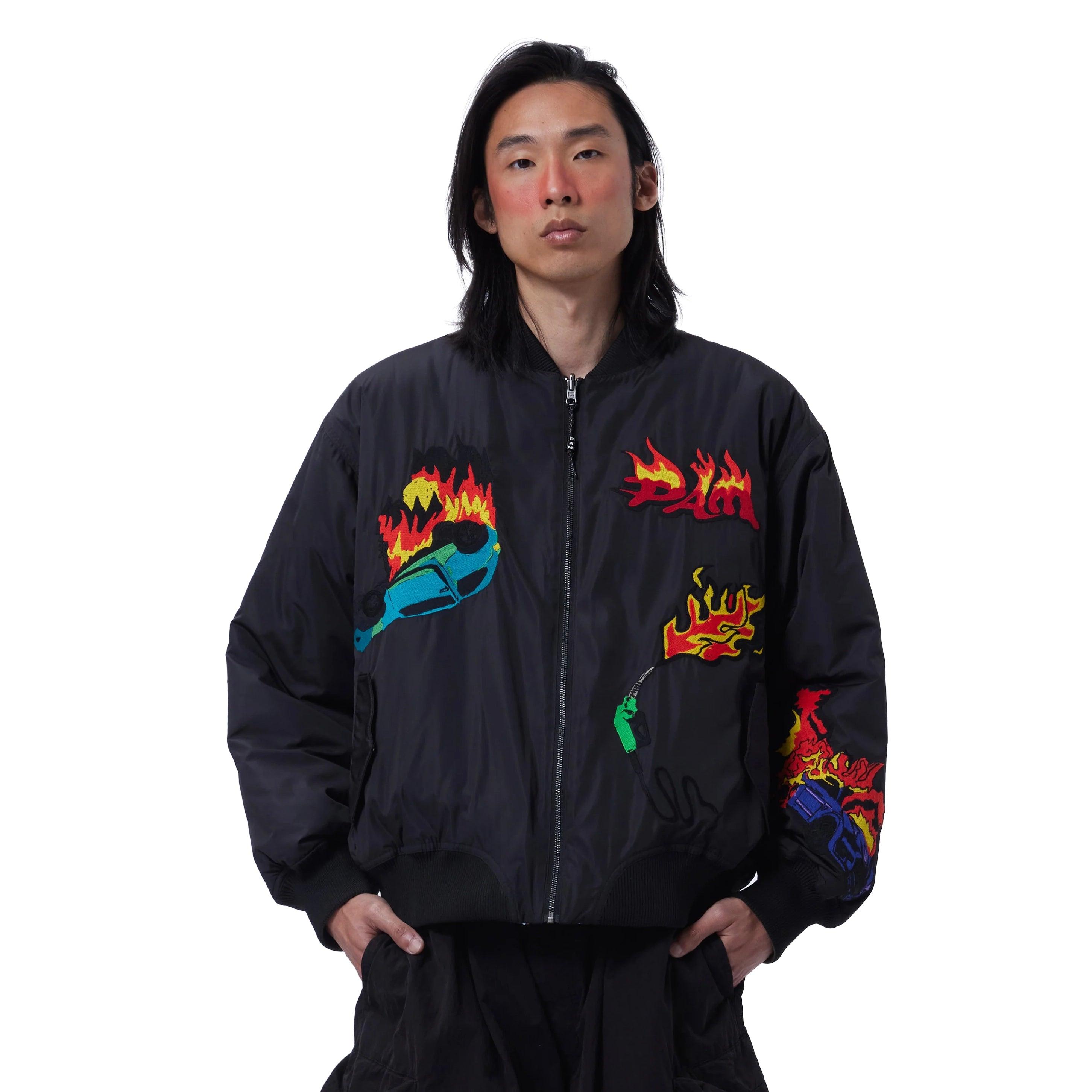 PAM / Perks and Mini - Engulfed Reversible Bomber Jacket - Black Stand-Up Collar Roll-Neck Collar Turtle Neck PAM / Perks and Mini - Engulfed Reversible Bomber Jacket - Black Stand-Up Collar Roll-Neck Collar Turtle Neck