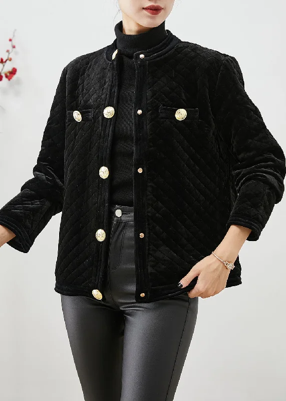 Slim Fit Black Metal Buttons Silk Velour Fine Cotton Filled Jacket Winter Elasticated Jacket Padded Jacket Insulated Jacket Slim Fit Black Metal Buttons Silk Velour Fine Cotton Filled Jacket Winter Elasticated Jacket Padded Jacket Insulated Jacket