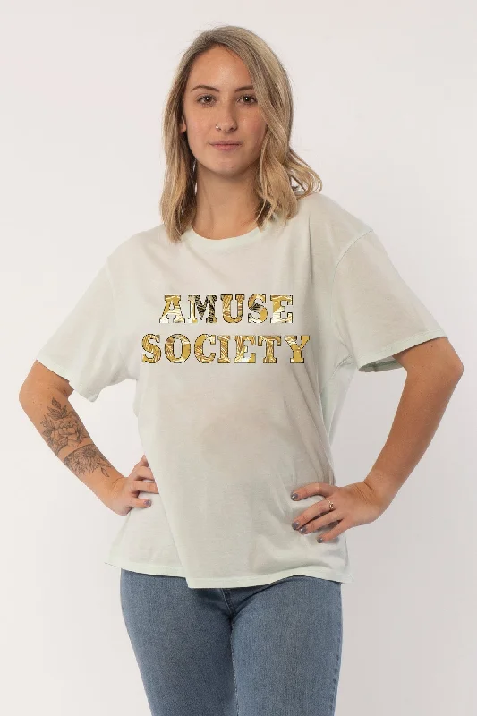 Amuse society Canopy S/S knit tee Asymmetrical Pockets Print