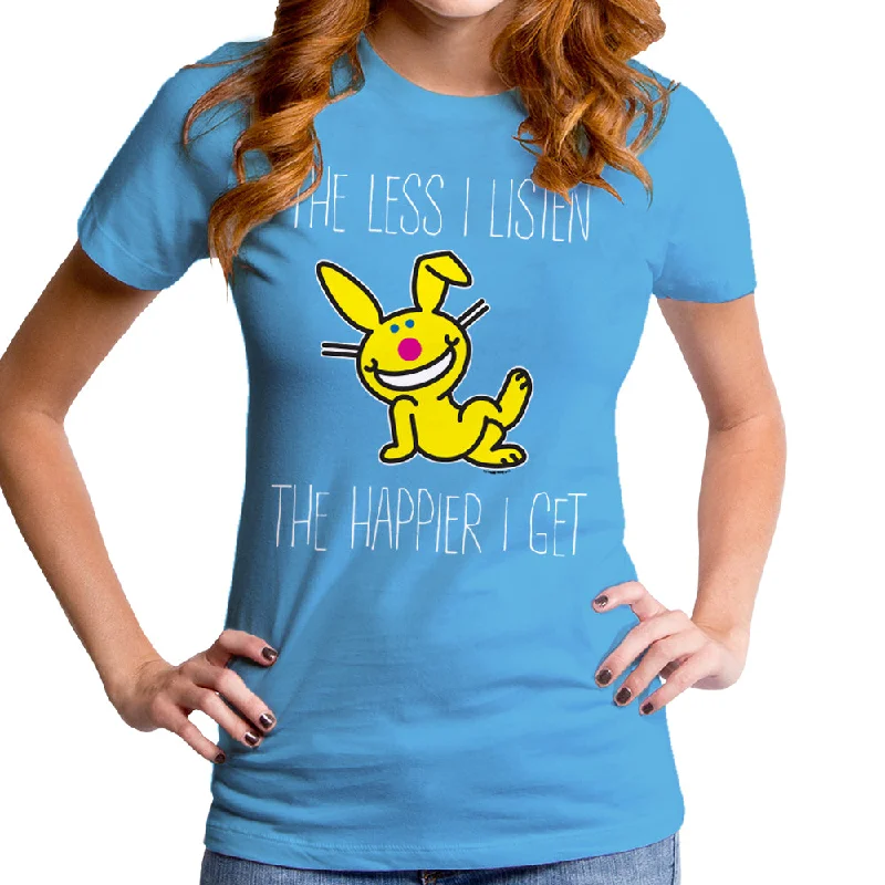 Jim Benton - The Happier I Get Women's T-Shirt Solid Color Striped Floral