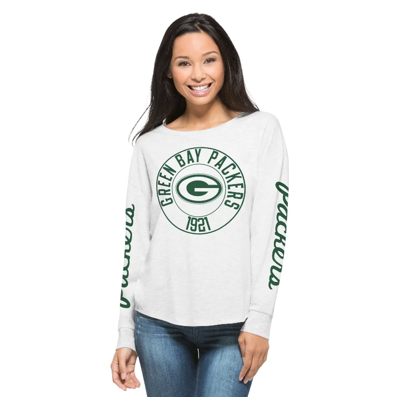 Green Bay Packers Cara Women's Cinderblock Tee Ribbed Striped Patterned