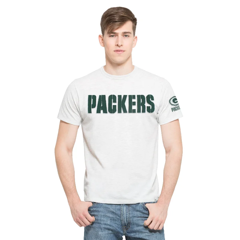 Green Bay Packers Crossover Fieldhouse Men's Cinderblock Tee Collared T-Shirt Boat Neck A-Line