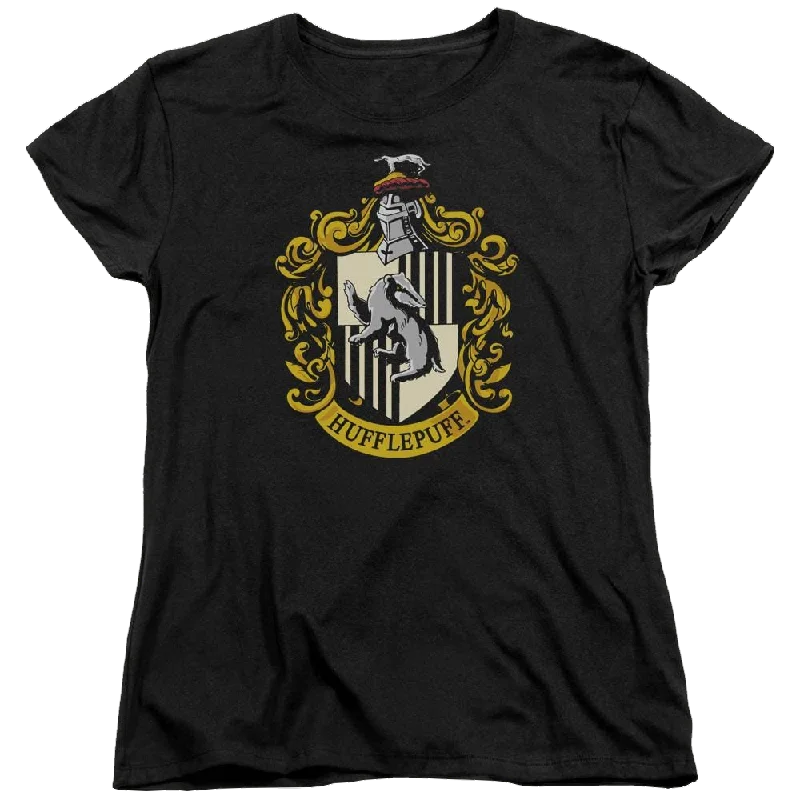 Harry Potter Hufflepuff Crest Women's T-Shirt Fashionable Trendy Casual