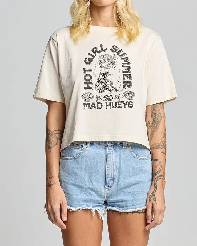 The Mad Hueys HOT GIRL SUMMER | WOMENS BOXY SS TEE Real Fur Shearling Chenille