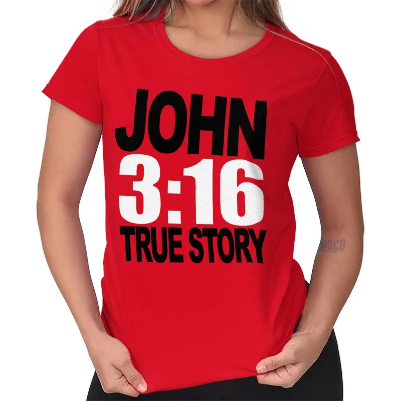 John 3:16 Ladies T Shirt Layered Multi-layer Single Layer