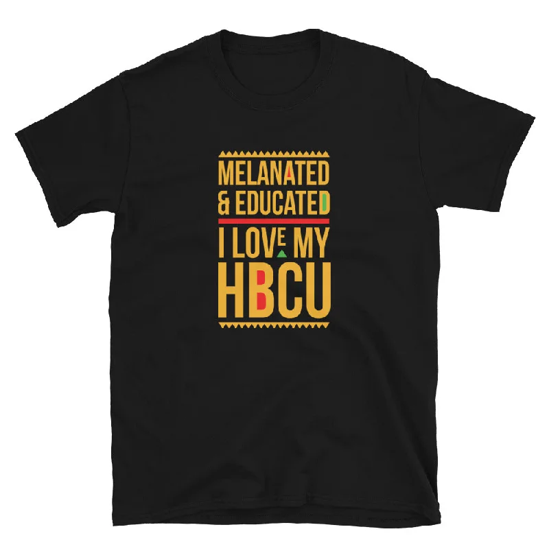 Melanated & Educated - I Love My HBCU T-Shirt Hooded Caped Shawl Collar