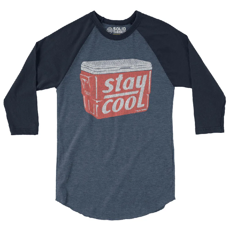 Stay Cool 3/4 Sleeve Baseball Tee Iron Safe Non-Iron Wrinkle Free