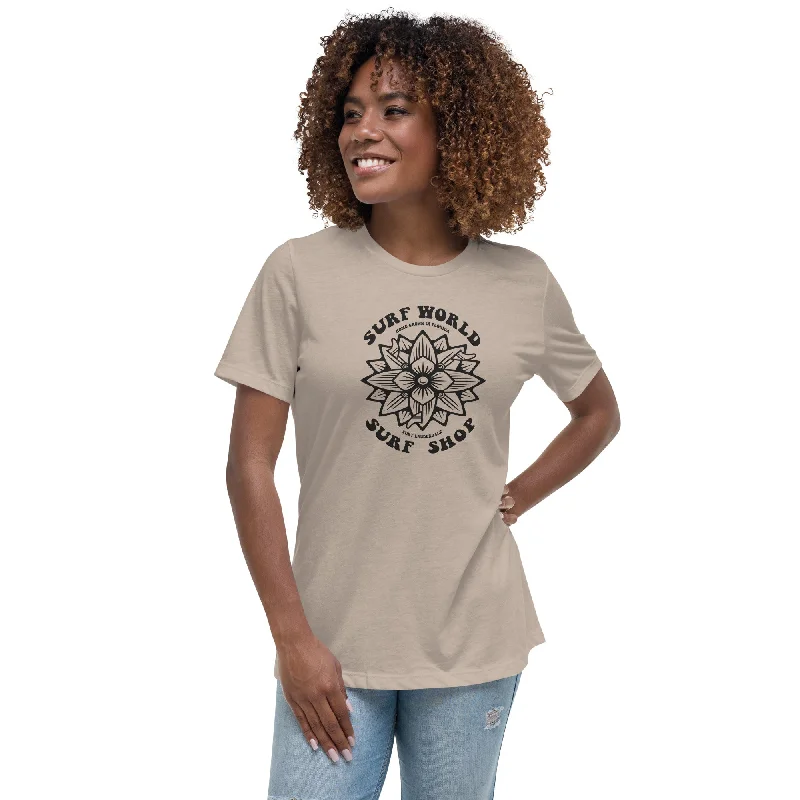 Surf World Custom Flower Boards Women's Relaxed T-Shirt Satin Blend Silk Blend Wool Blend