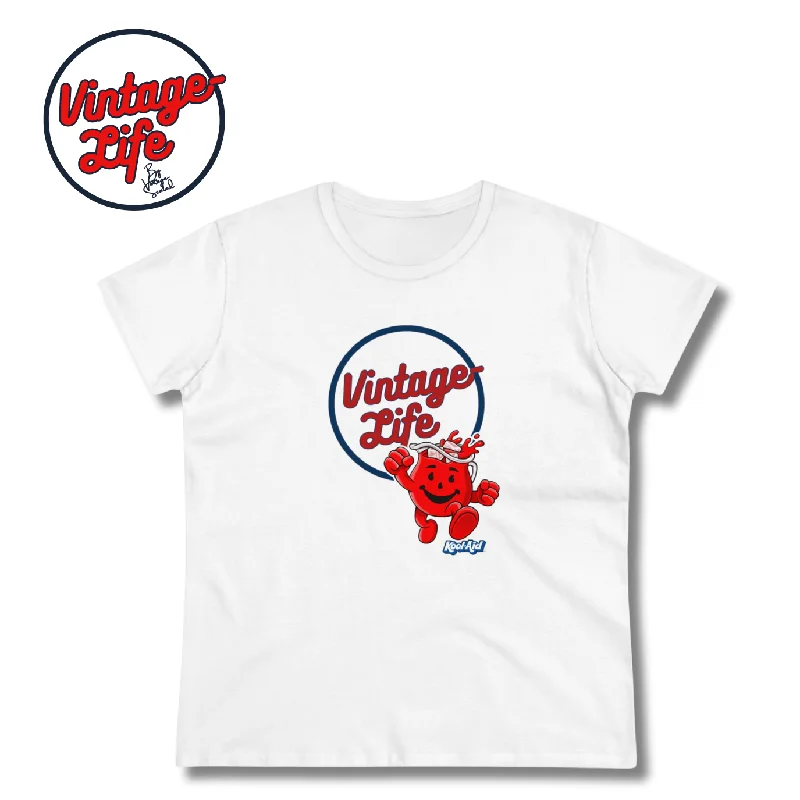 Vintage-Sealed "Vintage-Life" KOOL-AID MAN Apparel T-Shirts| Brand New Women's Fashion Zippered Front Buttoned Front Snap Front