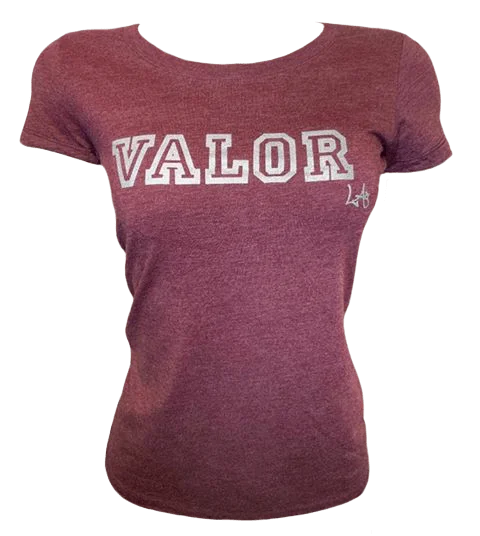 Women's Crew Neck T-Shirt - Valor LA Beaded Sequined Faux Fur