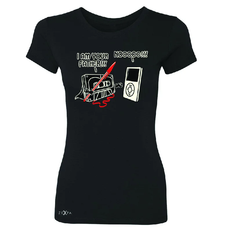 Zexpa Apparel™ I'm Your Father - Cassette iPod SW Women's T-shirt Father's Day Tee Elasticated Padded Insulated