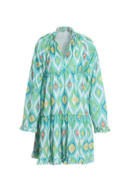 Boho Chic Ruffled V Neck Seam Tiered Babydoll Beach Vacation Mini Dress Fashionable Off-Shoulder Mini Dress Boho Chic Ruffled V Neck Seam Tiered Babydoll Beach Vacation Mini Dress Fashionable Off-Shoulder Mini Dress