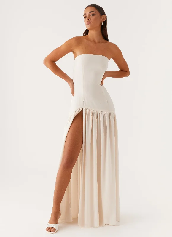 Eden Strapless Maxi Dress - Ivory Comfortable Plunging Neckline Maxi Dress