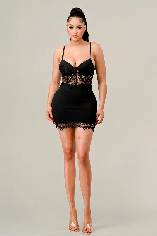Lace Mini Dress Sabora 7044 Cozy Cotton Mini Dress