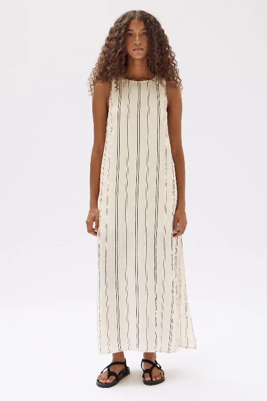 Milos Stripe Maxi Dress Comfortable Casual Maxi Dress