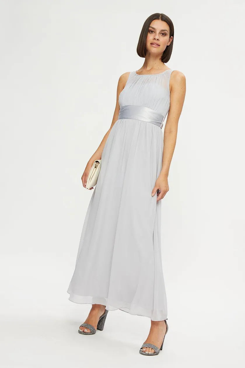 Natalie Maxi Dress Grey Fashionable Layered Maxi Dress