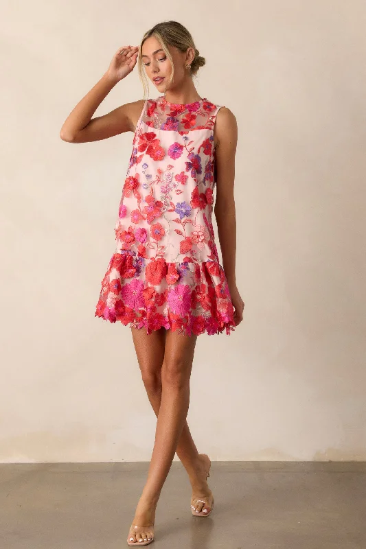 Take A Moment Light Pink Floral Embroidered Mini Dress Stylish Short-Sleeve Mini Dress Take A Moment Light Pink Floral Embroidered Mini Dress Stylish Short-Sleeve Mini Dress