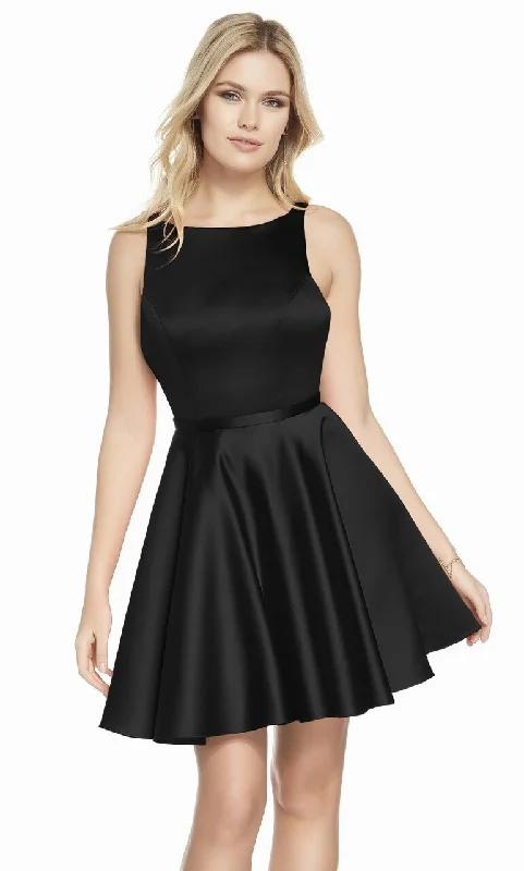 Alyce Paris - Bow Accent Lustrous Satin Cocktail Dress 3872SC