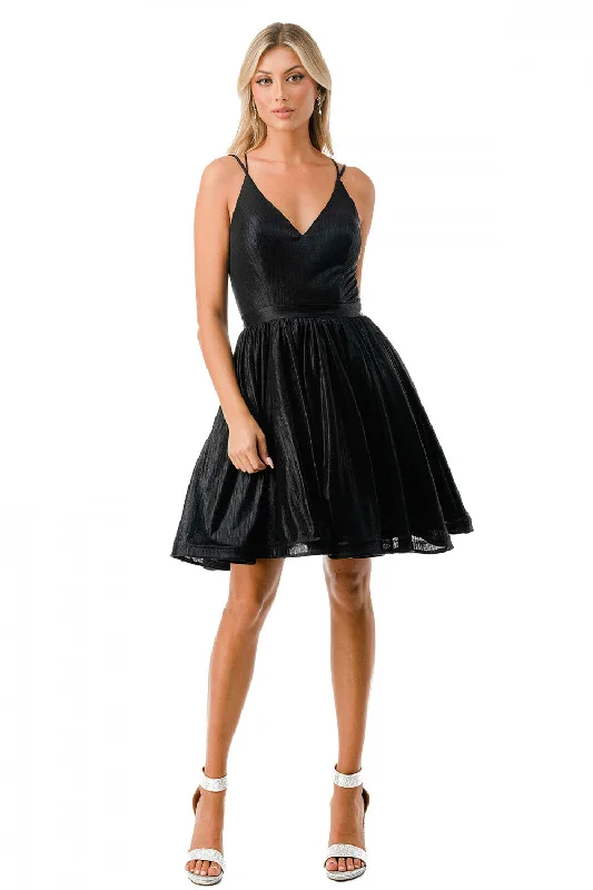 Aspeed Design -S2750Y V-Neck A-Line Cocktail Dress
