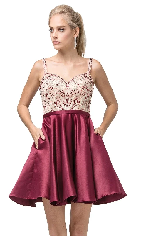 Embellished-Bodice Short Homecoming Dress 3125