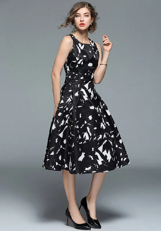 Embossed Print Dress