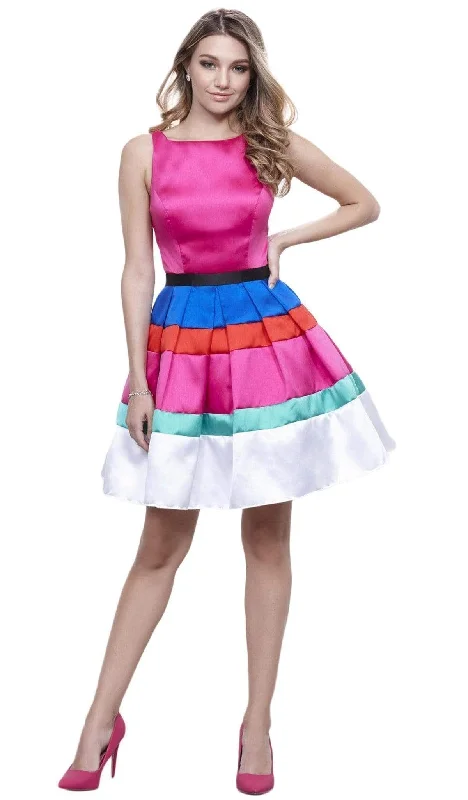 Nox Anabel - Bateau Mikado Short A-line Dress 6282SC