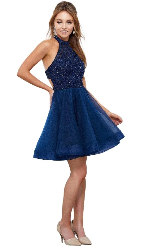 Nox Anabel - Embellished Tulle A-line Dress 6316SC
