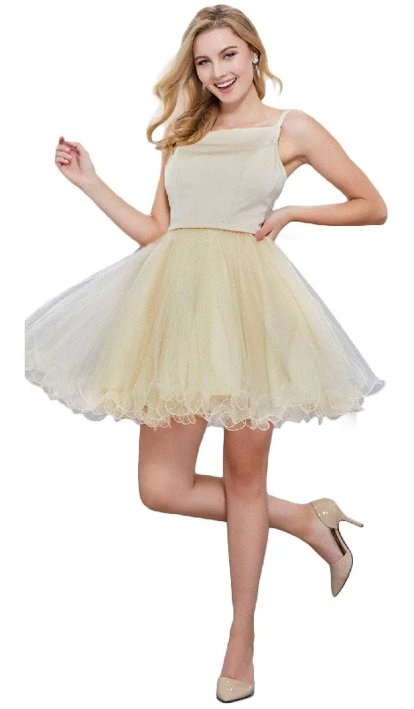Nox Anabel - Straight-Across Neck Chiffon Cocktail Dress 6353SC