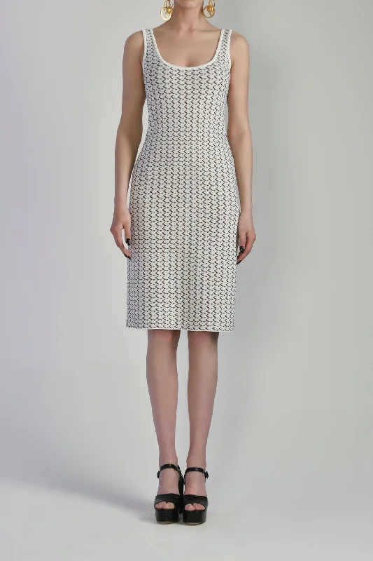 Offwhite fitted jersey dress