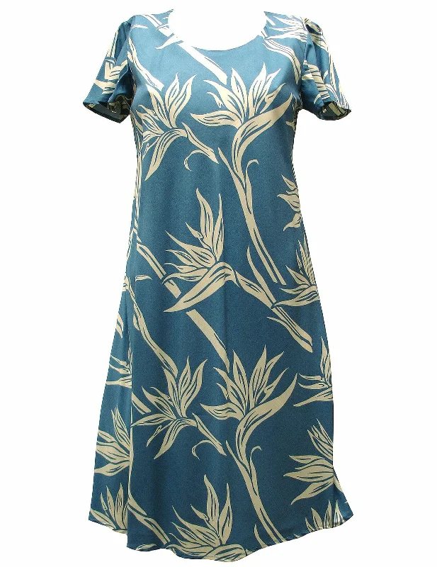 Pareau Short A-Line Rayon Hawaiian Dress