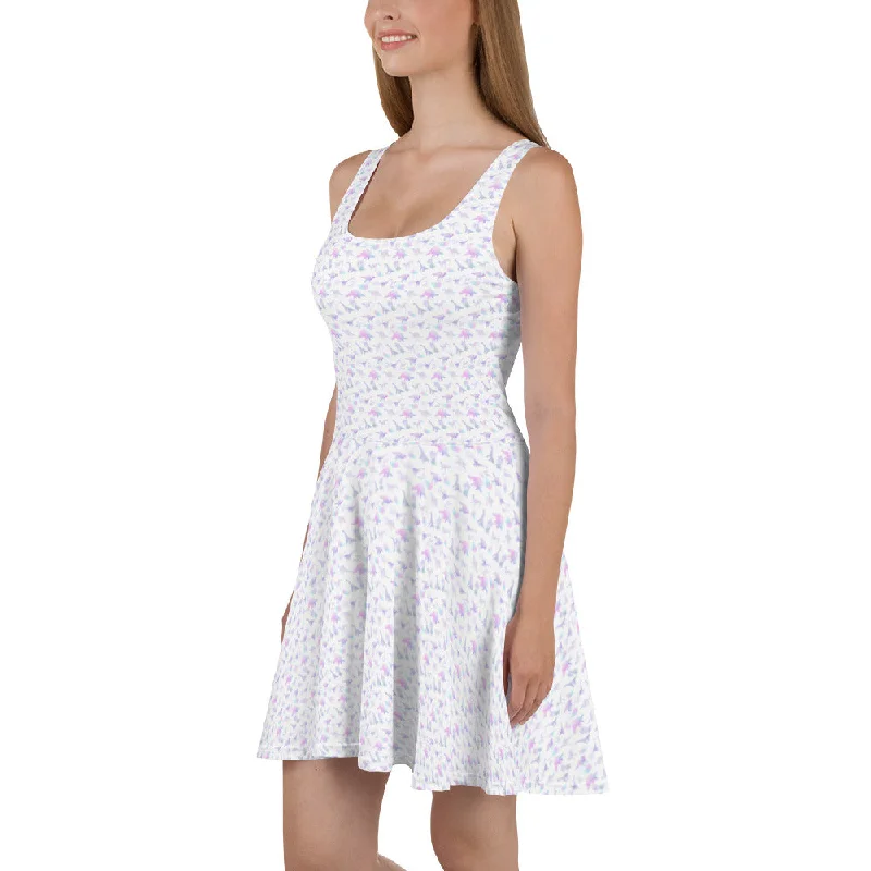 Purple Watercolor Dinos - Women's Dinosaur Dress