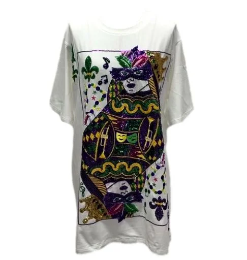 Queen Of Sparkles: Mardi Gras Queen Card Tee Dress
