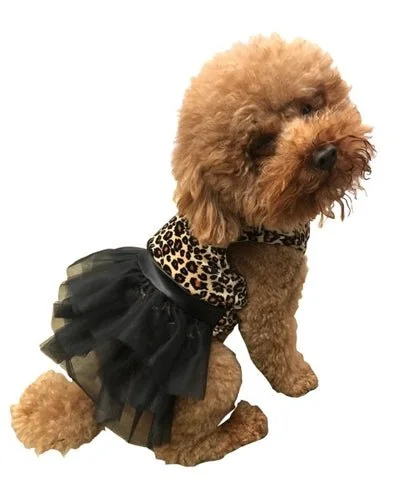 Retro Leopard Velvet Fufu Tutu Dress