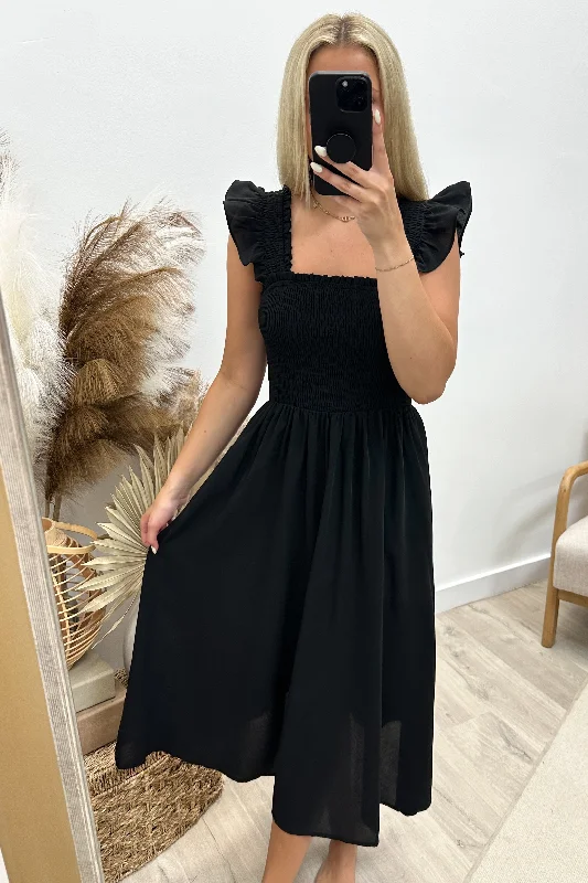 "Ruffle Some Feathers" Dress (Black)