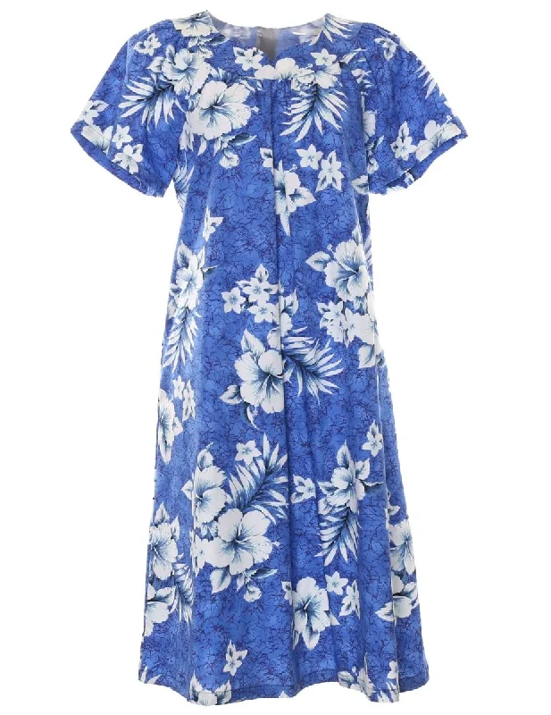 Short Muumuu Dress Crack Hibiscus