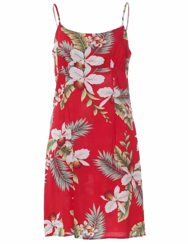 Wainapanapa  Skinny Straps Short Hawaiian Dress