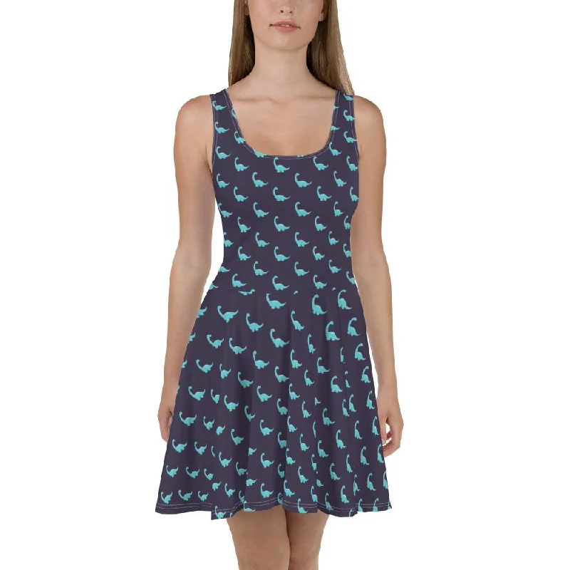 Women's Dinosaur Dress - Blue Brontosaurus